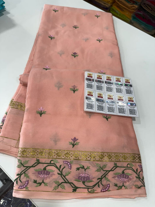 ❤️ Embroidery n Cutwork Mysore silk sarees ❤️