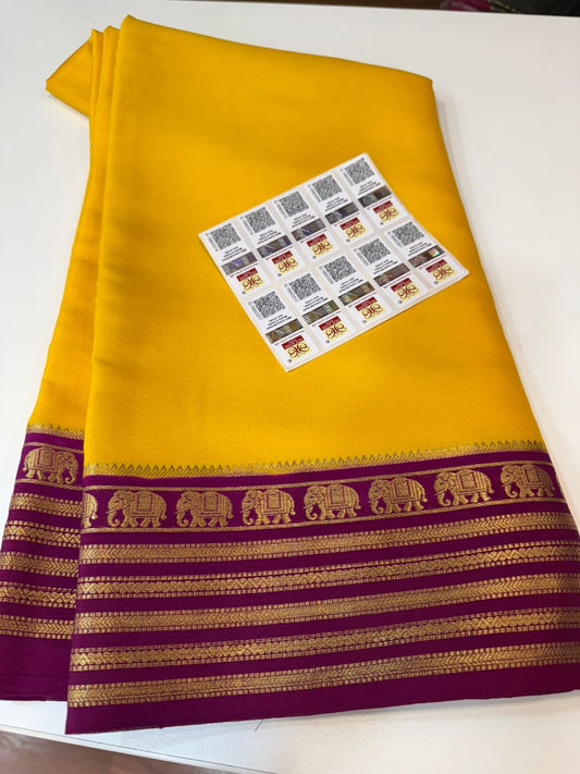 Mysore silk sarees contrast pattern