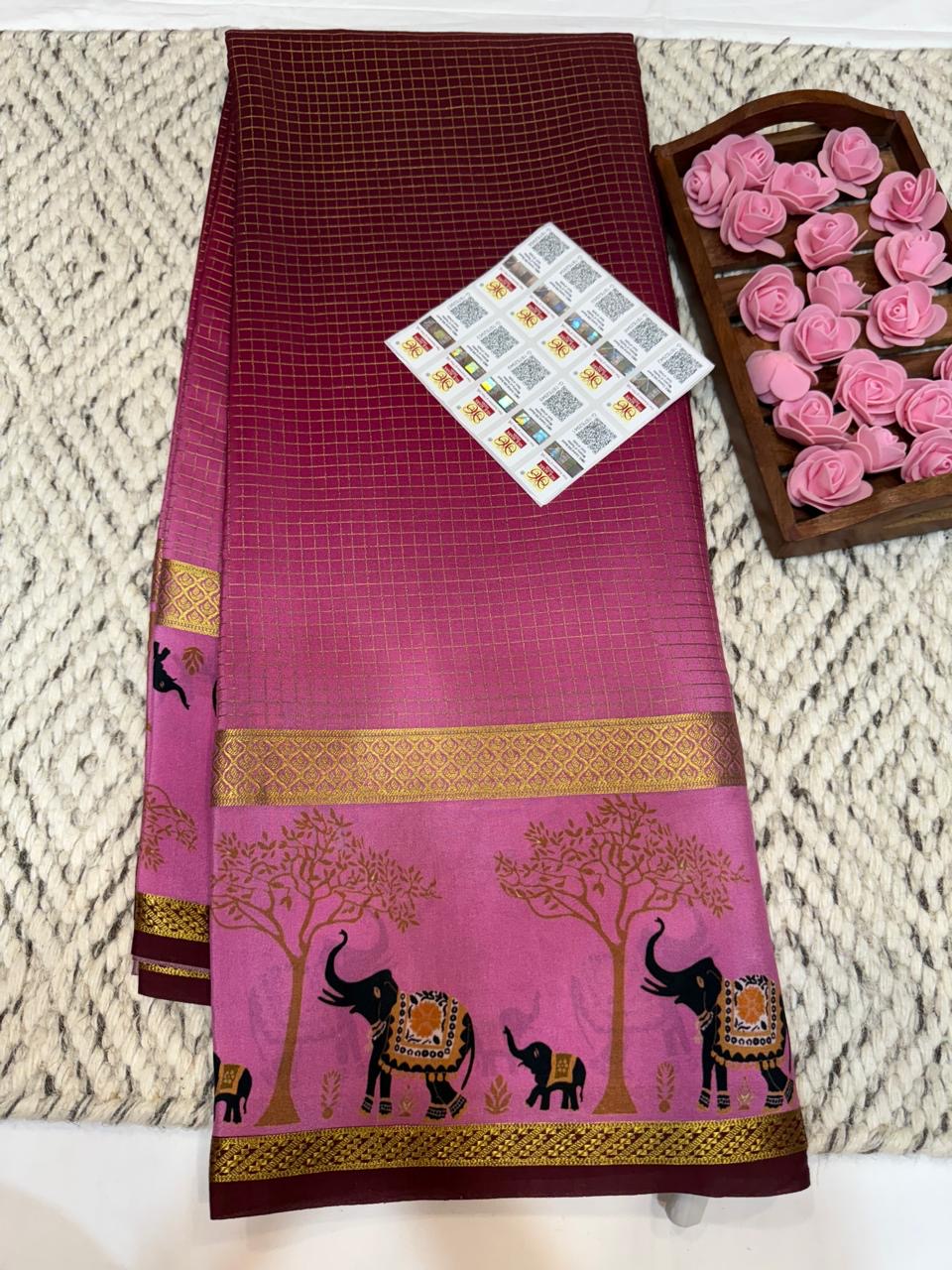 Mysore silk sarees printed pattern