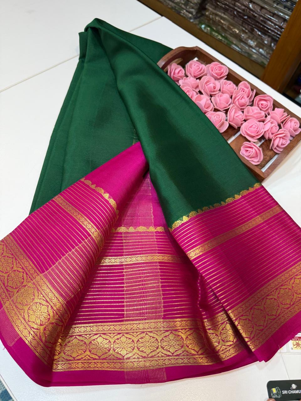 Mysore silk sarees light weight pattern