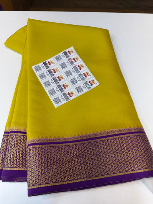 Mysore silk sarees contrast pattern