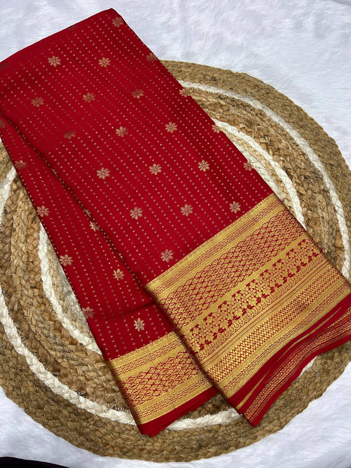 Mysore silk floral butta