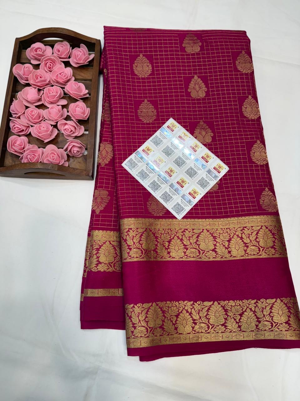 Mysore silk sarees self pattern