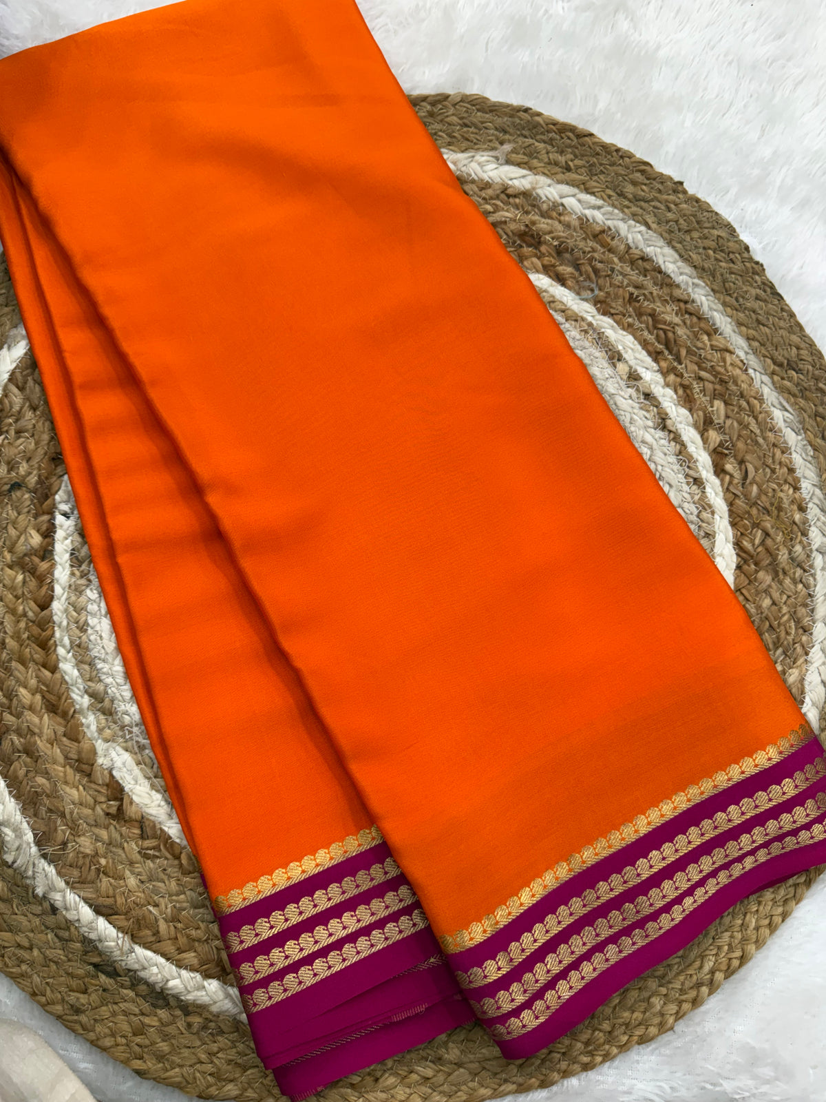 Mysore silk contrast border
