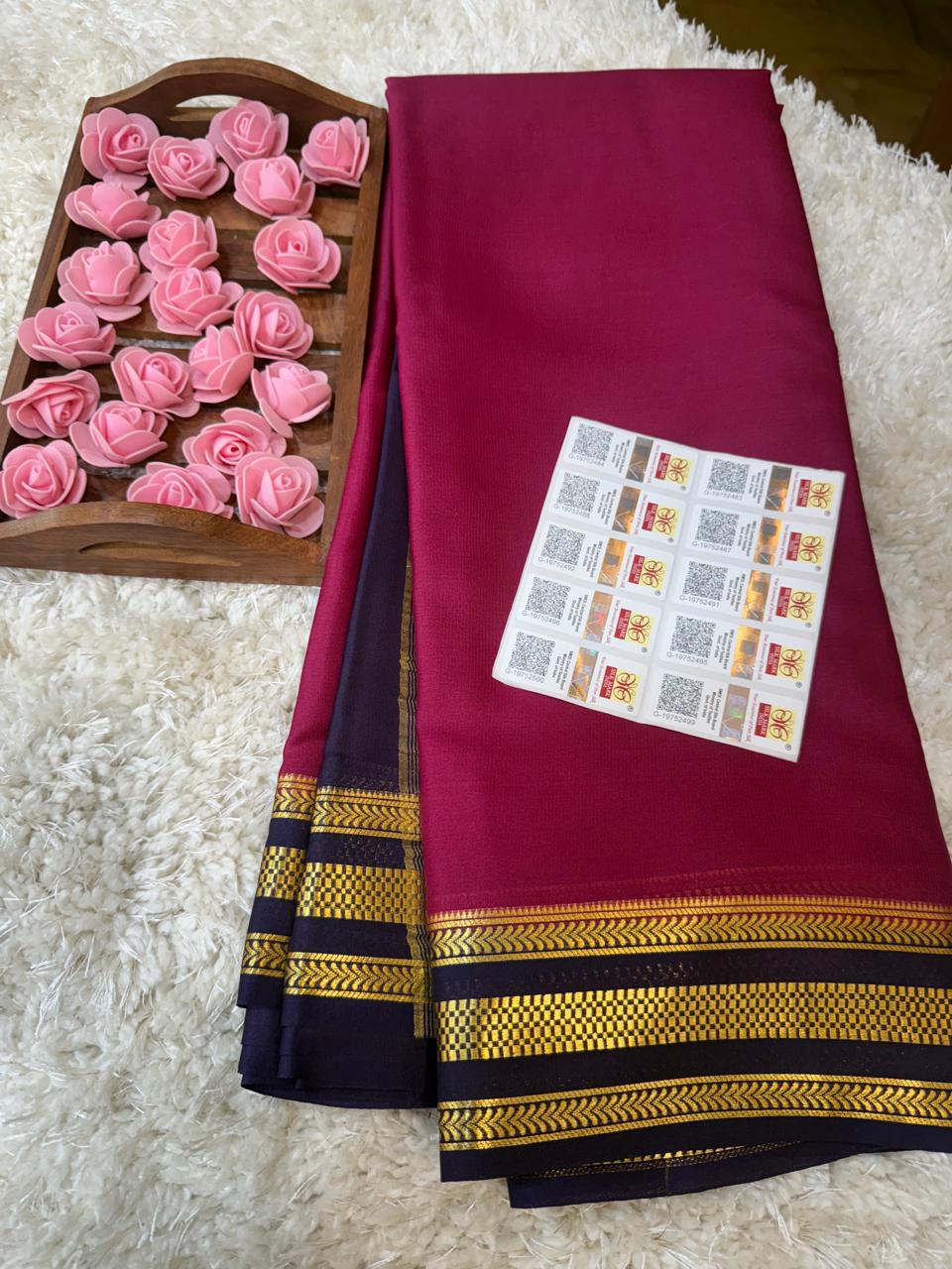 Mysore silk sarees light weight pattern