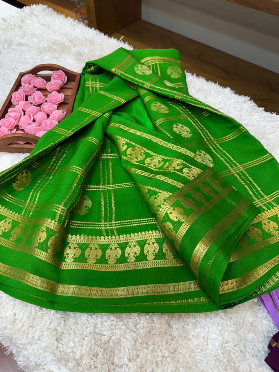 Mysore silk sarees self pattern