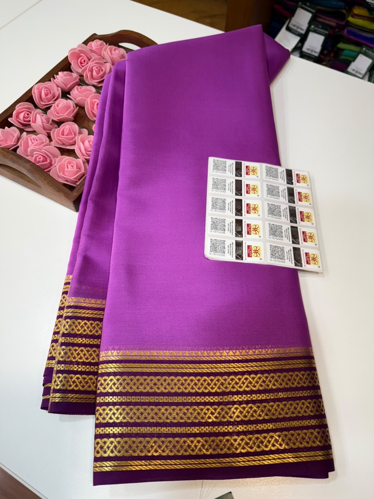 Mysore silk sarees light weight pattern