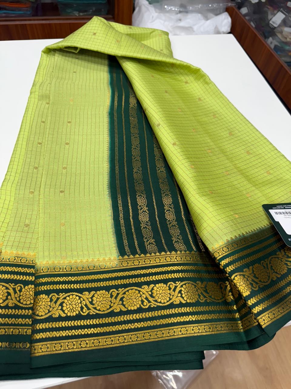Mysore silk sarees contrast checks