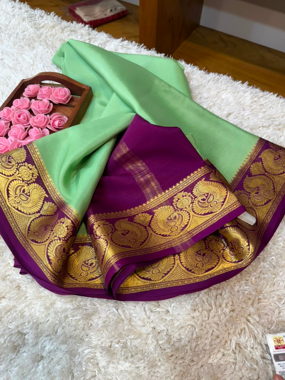 Mysore silk sarees contrast pattern