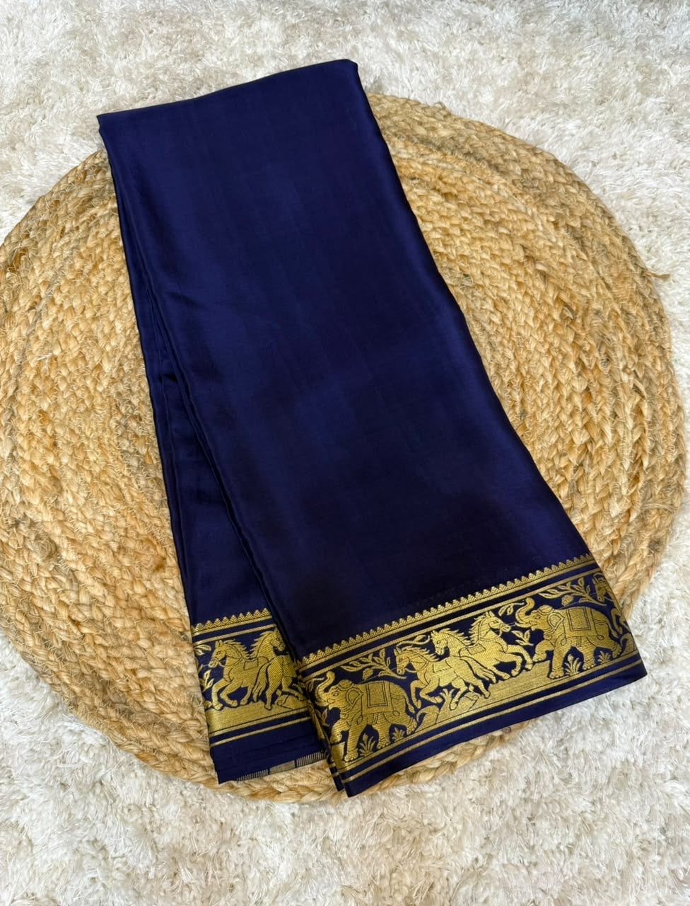Mysore silk sarees self pattern