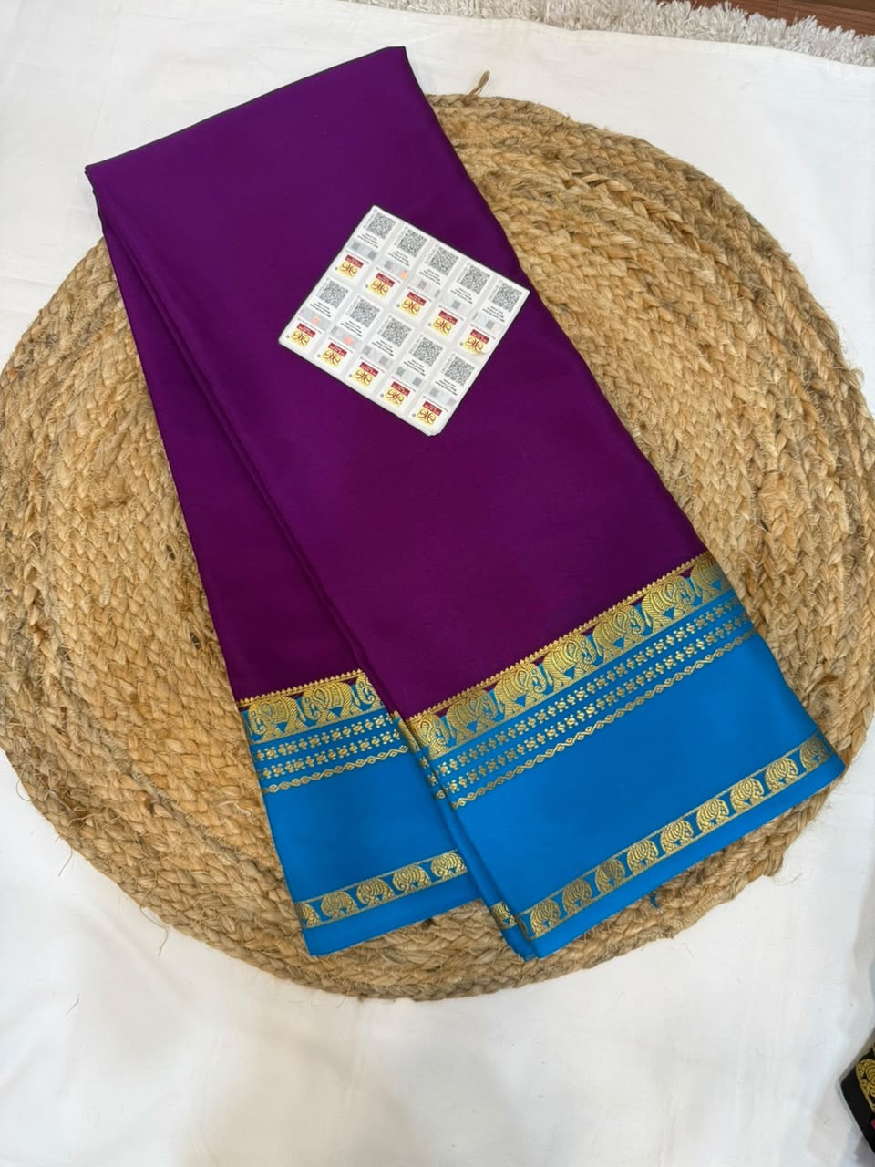 Mysore silk sarees contrast pattern