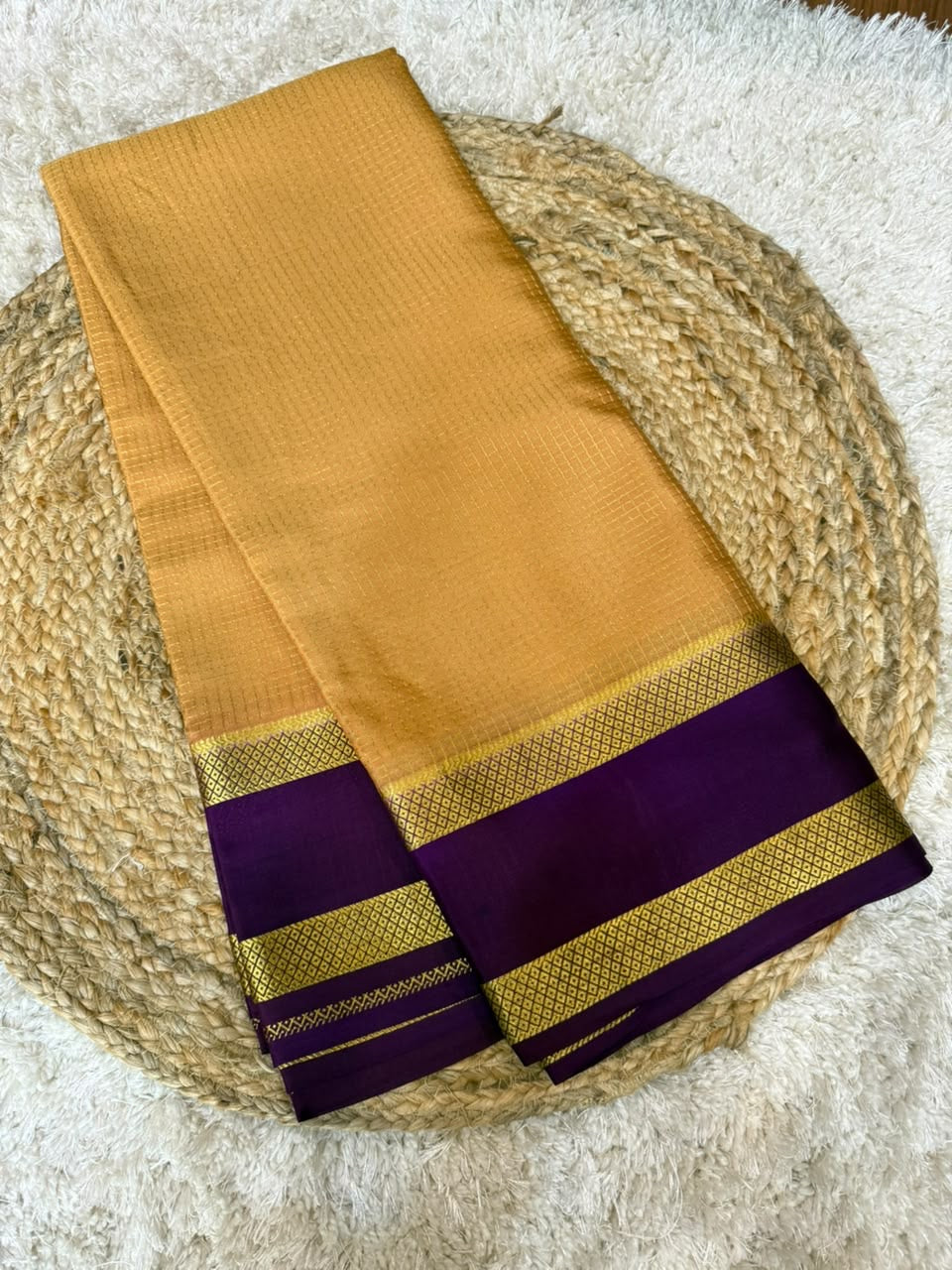 Mysore silk sarees checks pattern