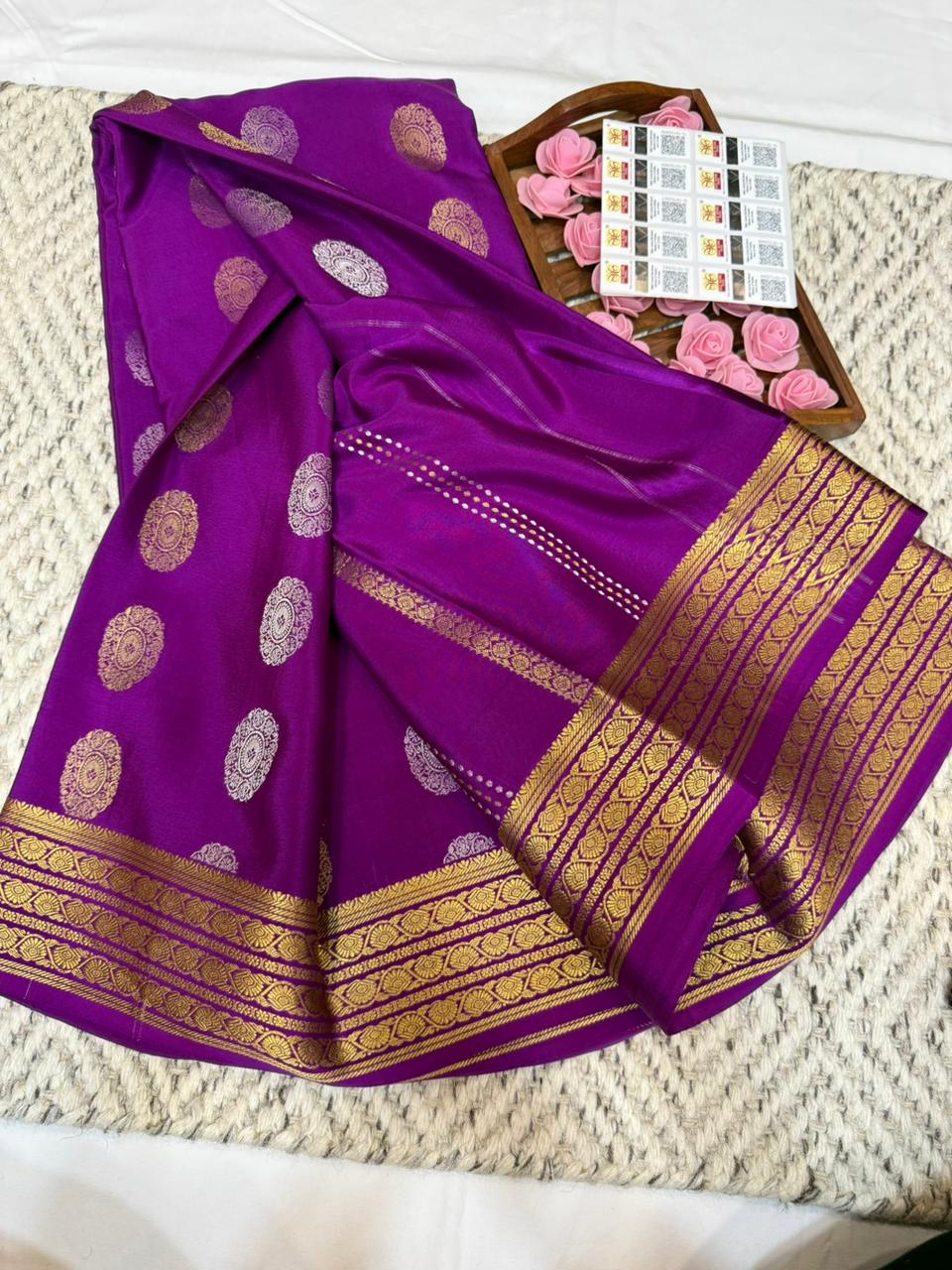 Mysore silk sarees Butta pattern