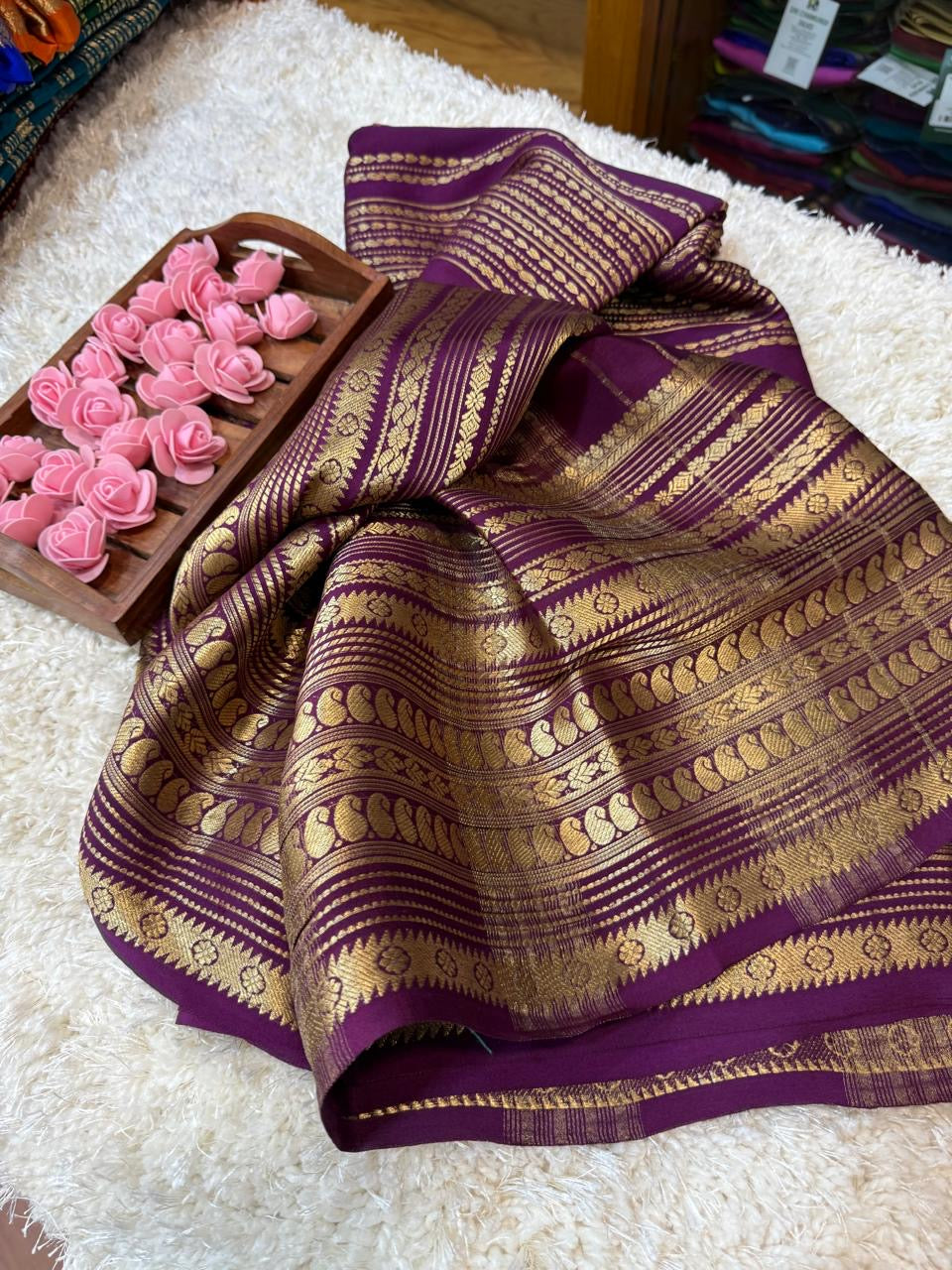 Mysore silk sarees self pattern