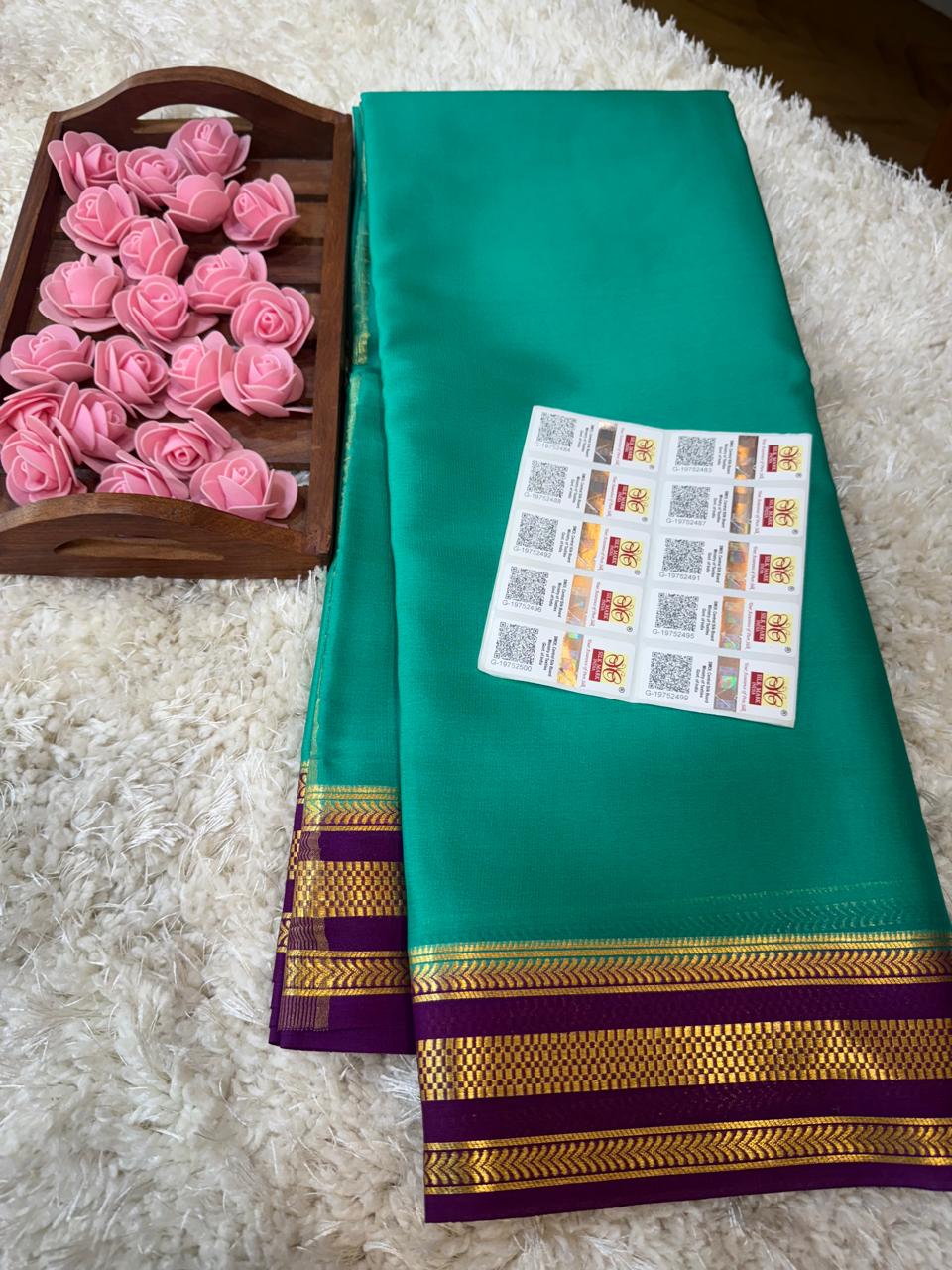 Mysore silk sarees light weight pattern