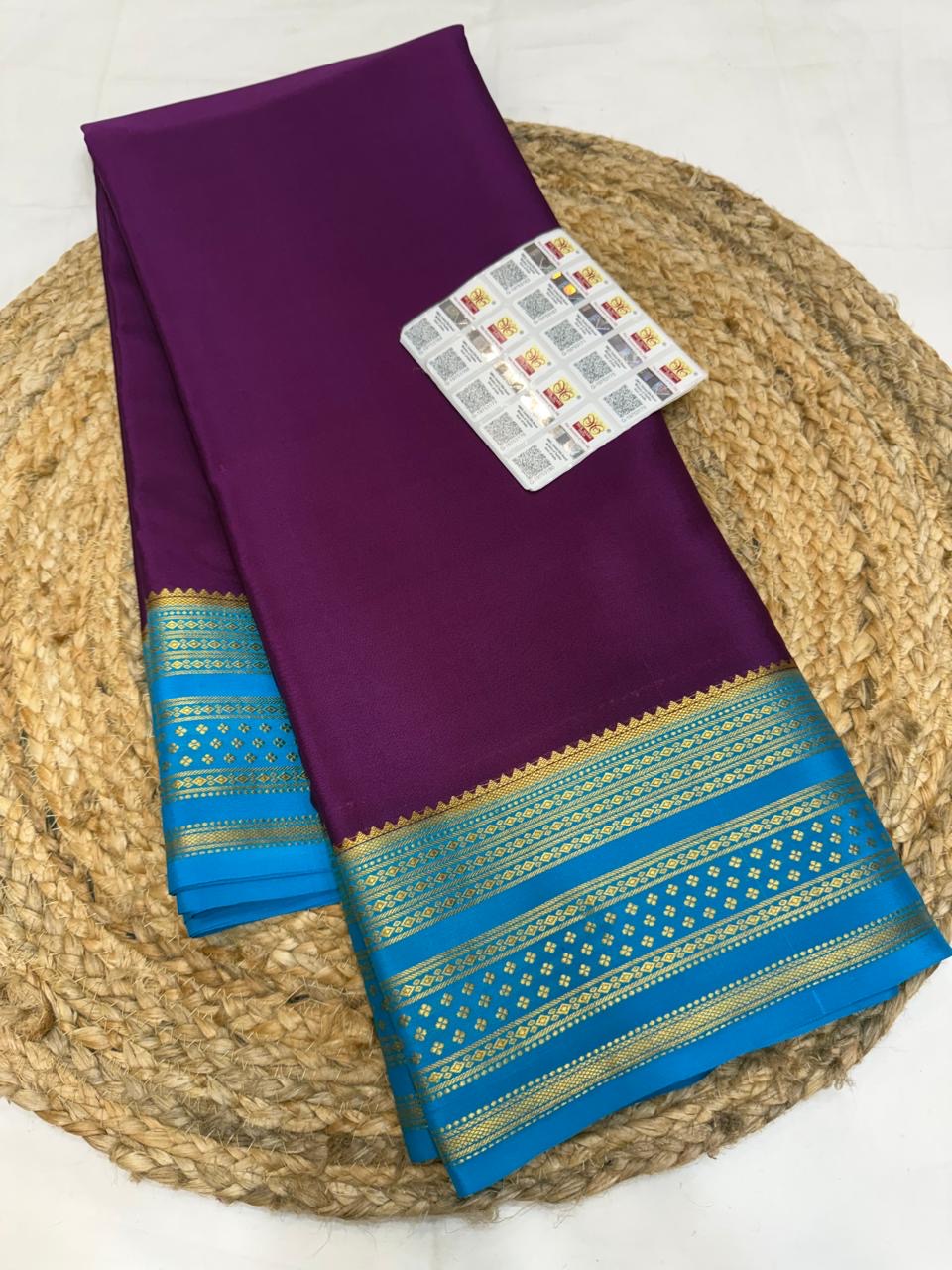 Mysore silk sarees contrast pattern