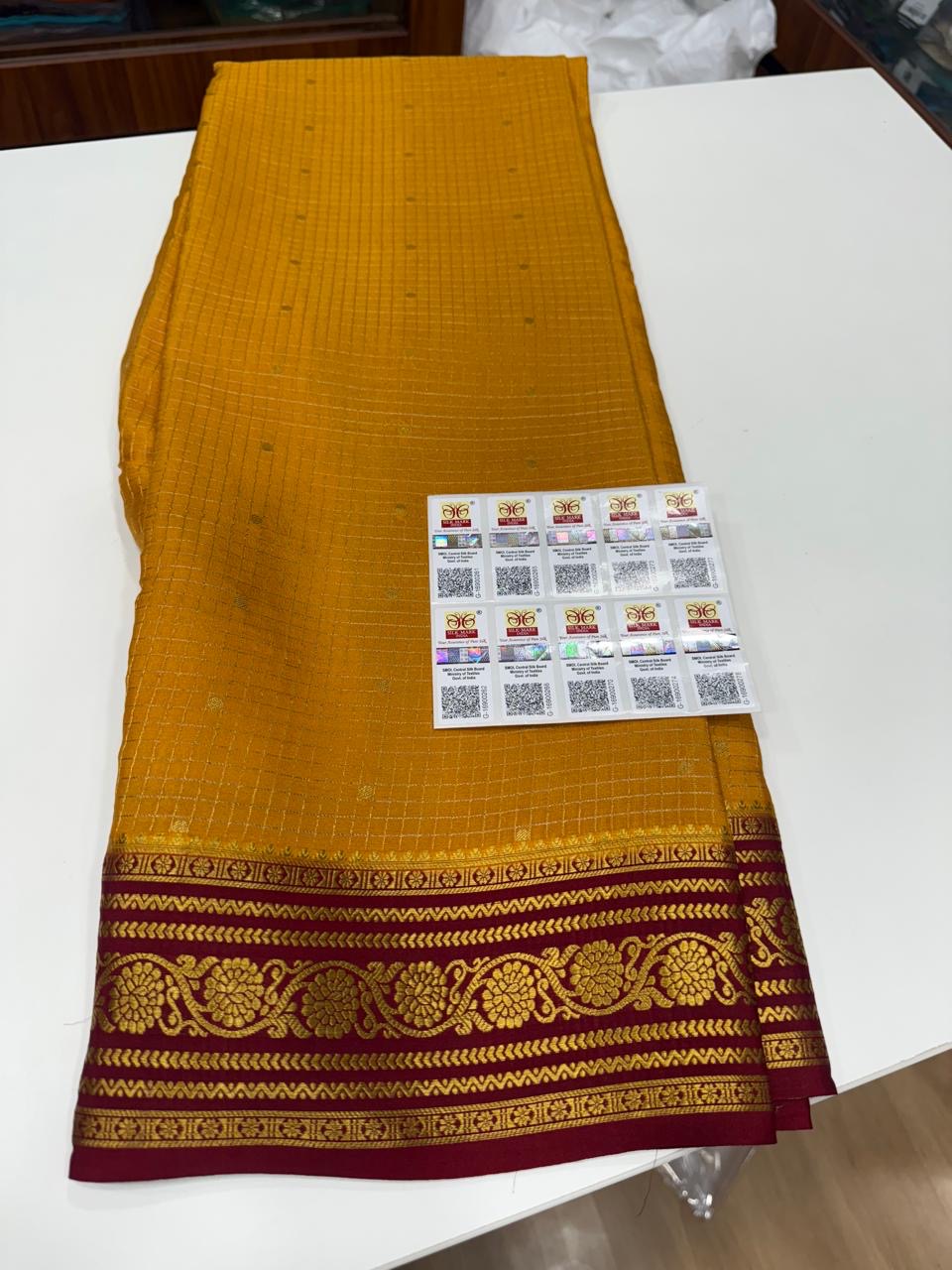 Mysore silk sarees contrast checks