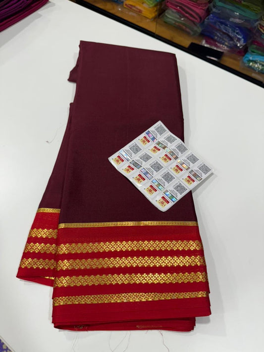 Mysore silk sarees contrast pattern