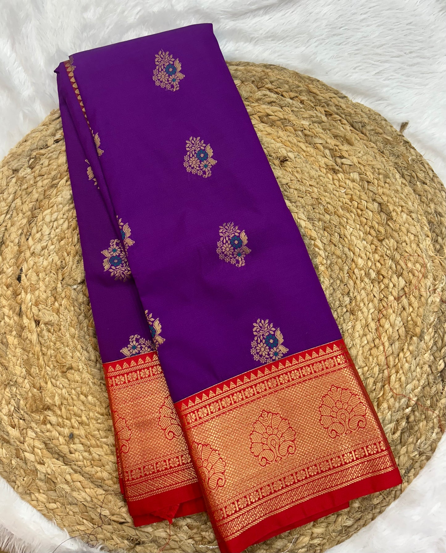Semi silk floral butta saree