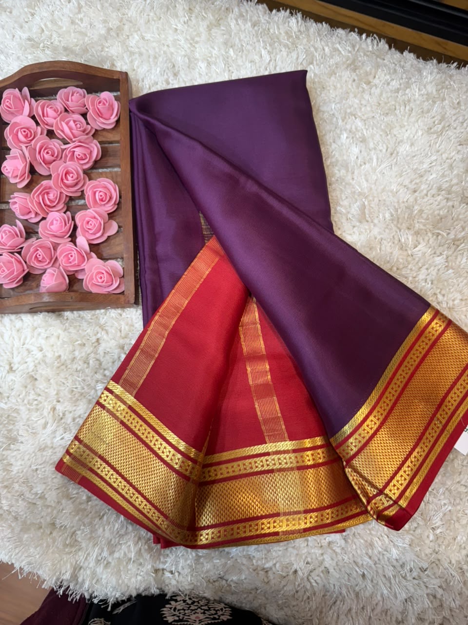 Mysore silk sarees light weight pattern