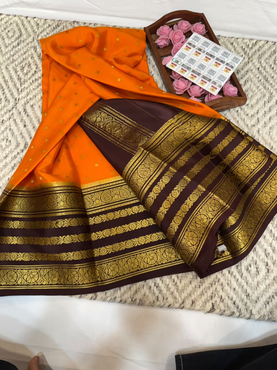 Mysore silk sarees contrast pattern
