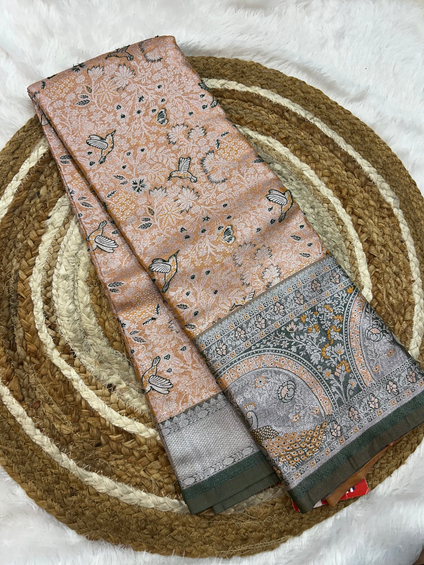 Semi silk floral Jacquard Saree