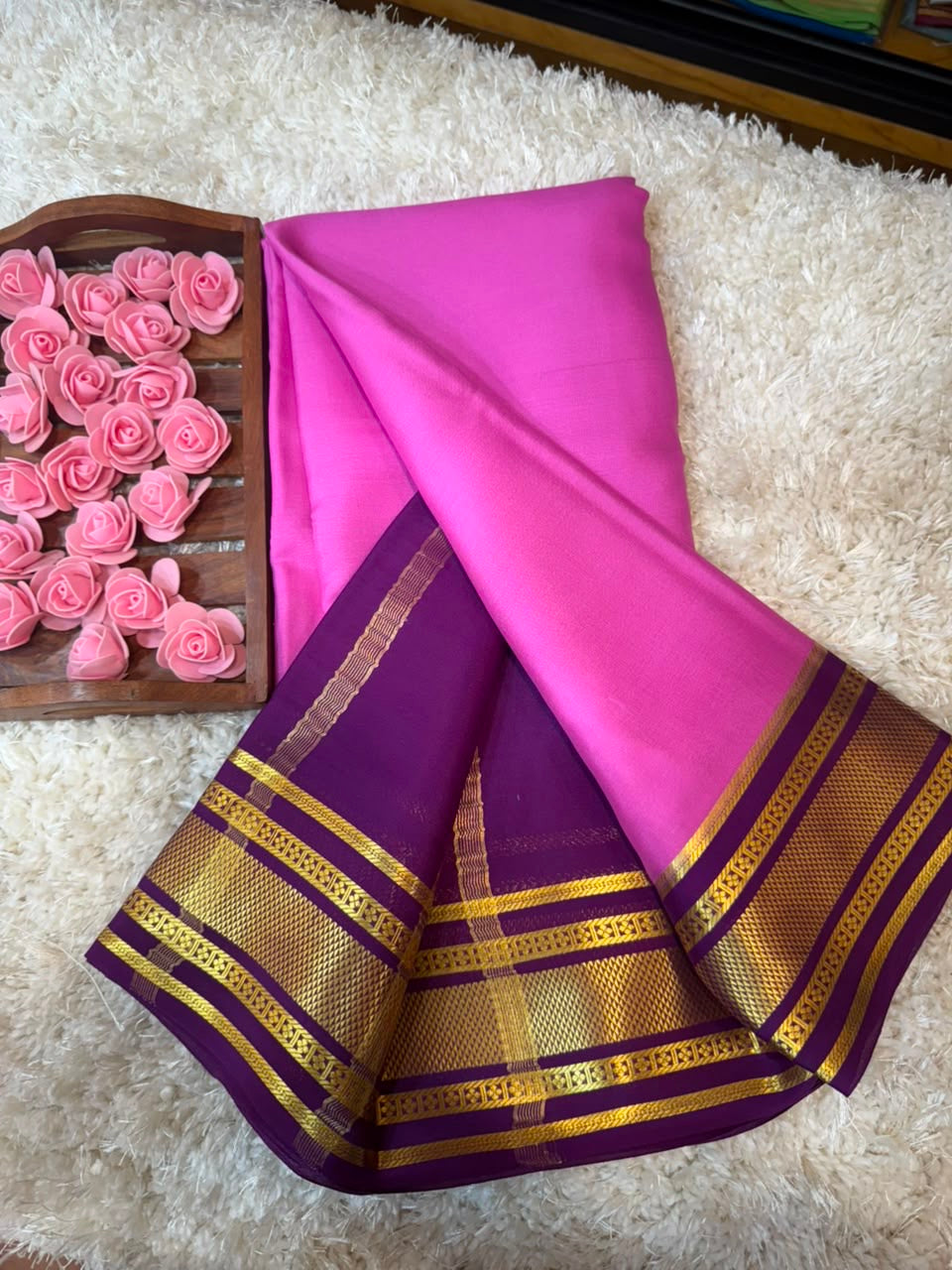 Mysore silk sarees light weight pattern