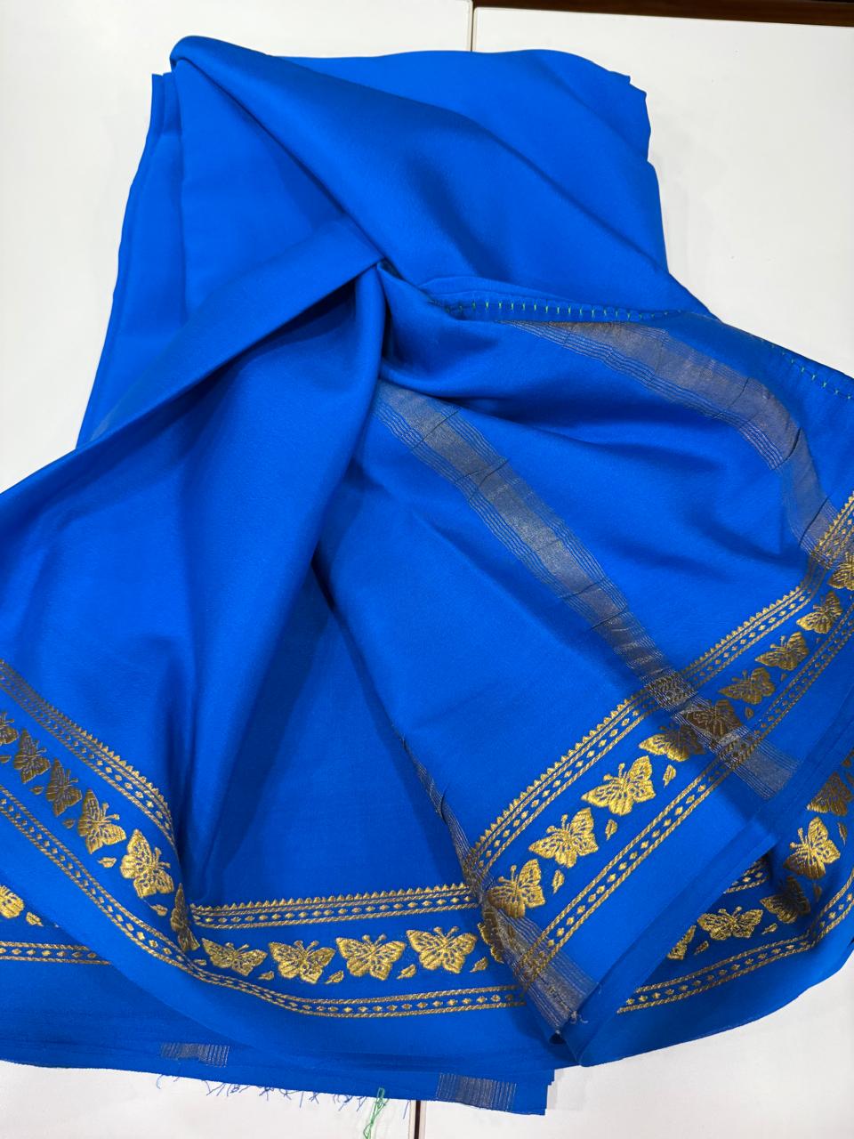 Small butterfly border self sarees