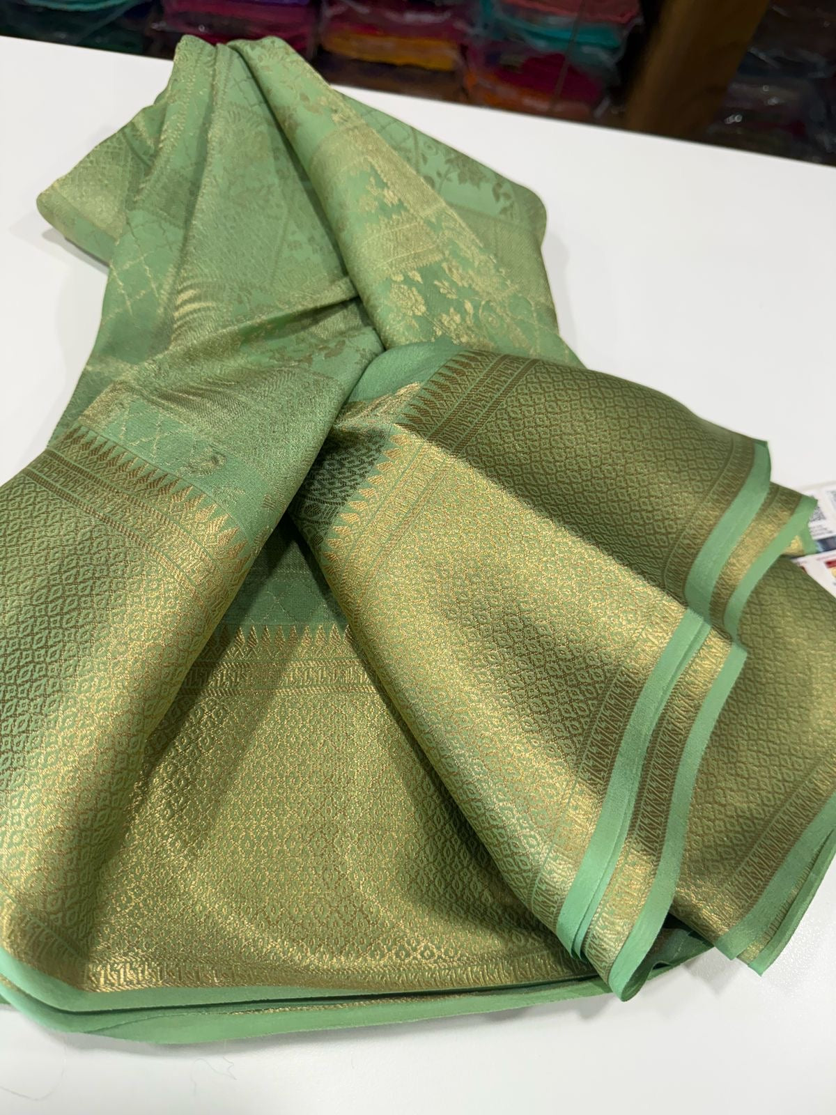 Beautiful Silk brocade fabric with zari