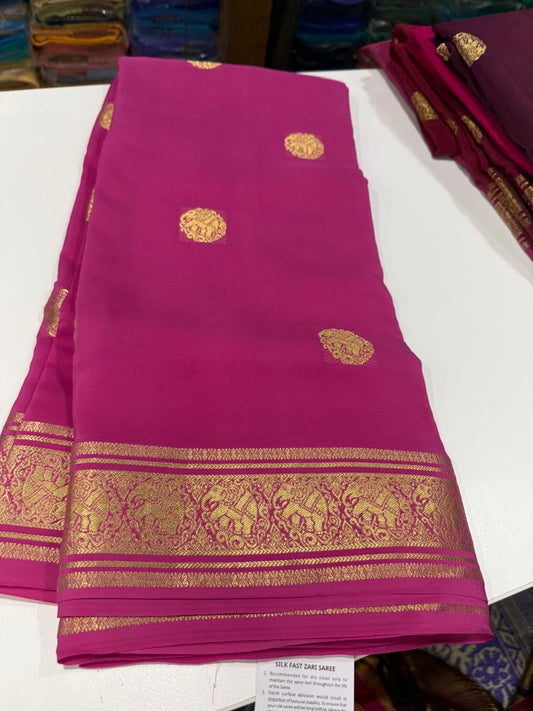 Pure zari Mysore silk saree elephant butta
