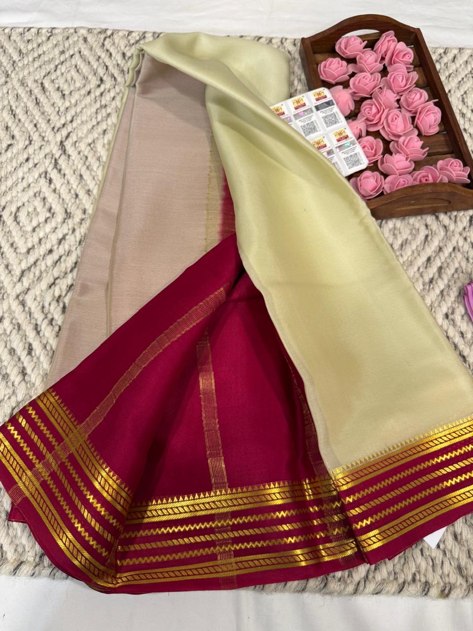 Mysore silk sarees light weight pattern