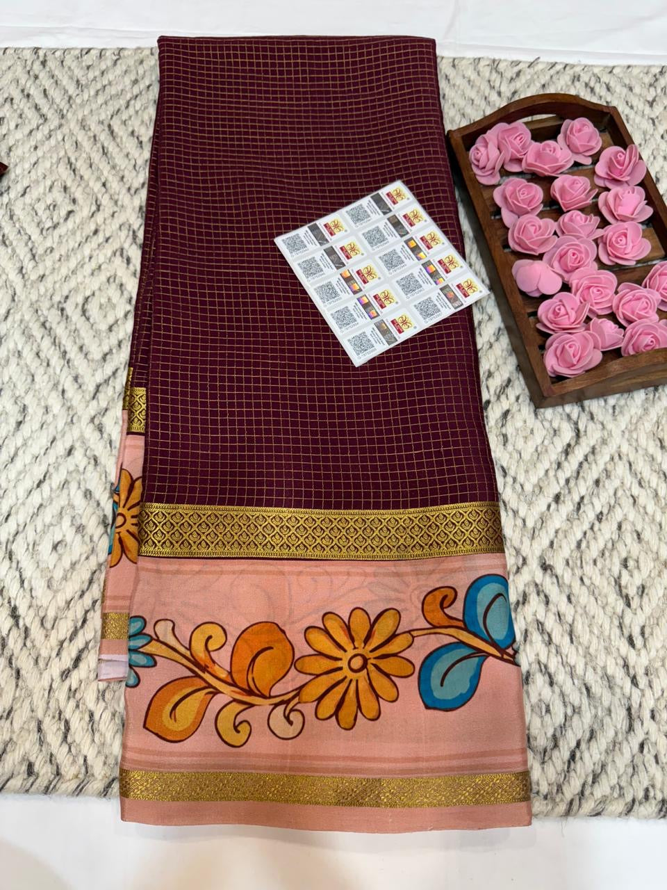 Mysore silk sarees printed pattern