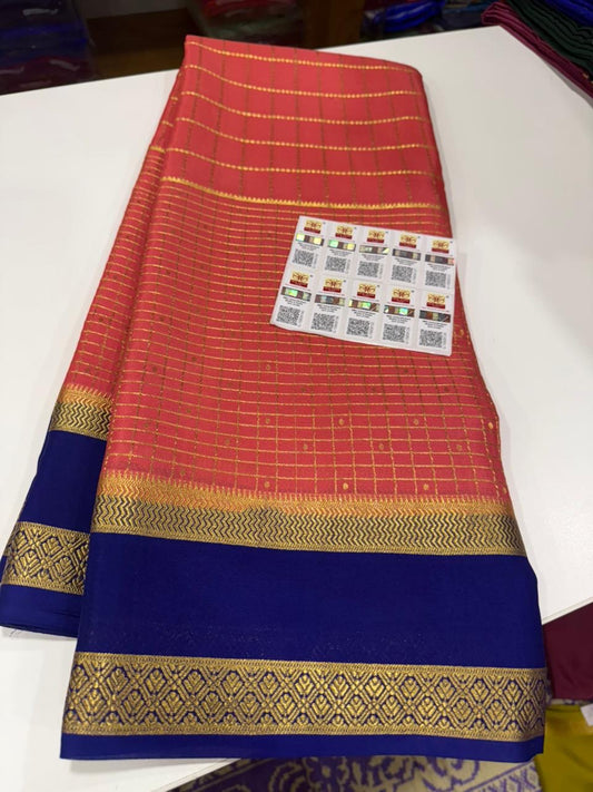 Checks pattern with rich Pallu