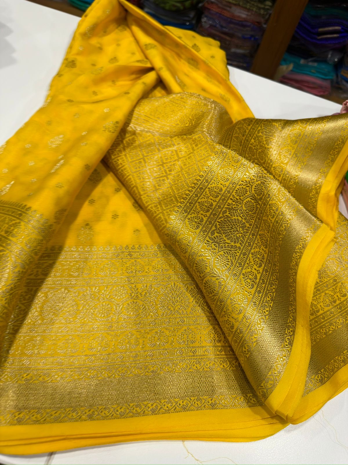 Mysore silk Saress with all over zari consumption