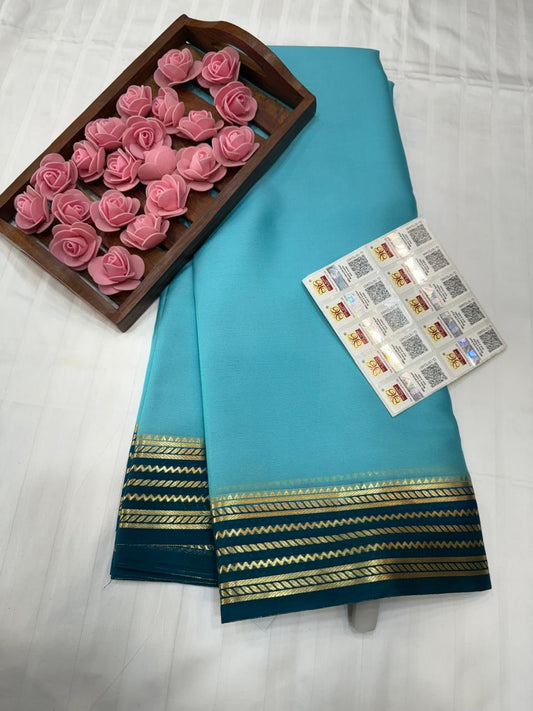 Mysore silk sarees light weight pattern