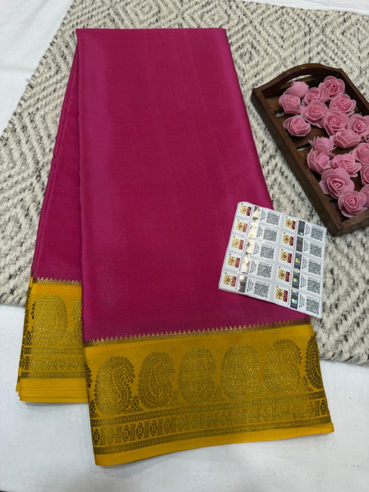 Mysore silk sarees contrast pattern