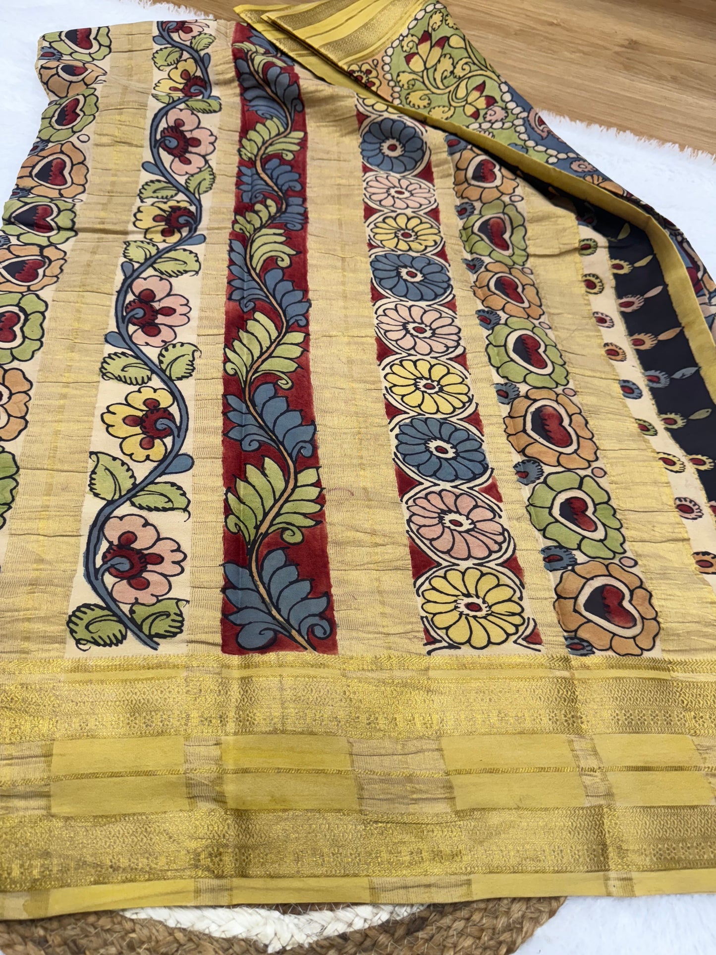 Pen Kalamkari Mysore silk