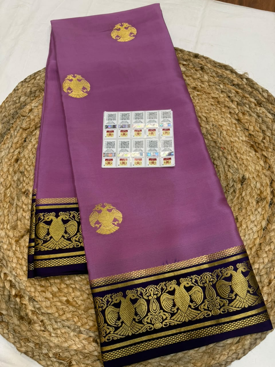 Mysore silk sarees contrast pattern