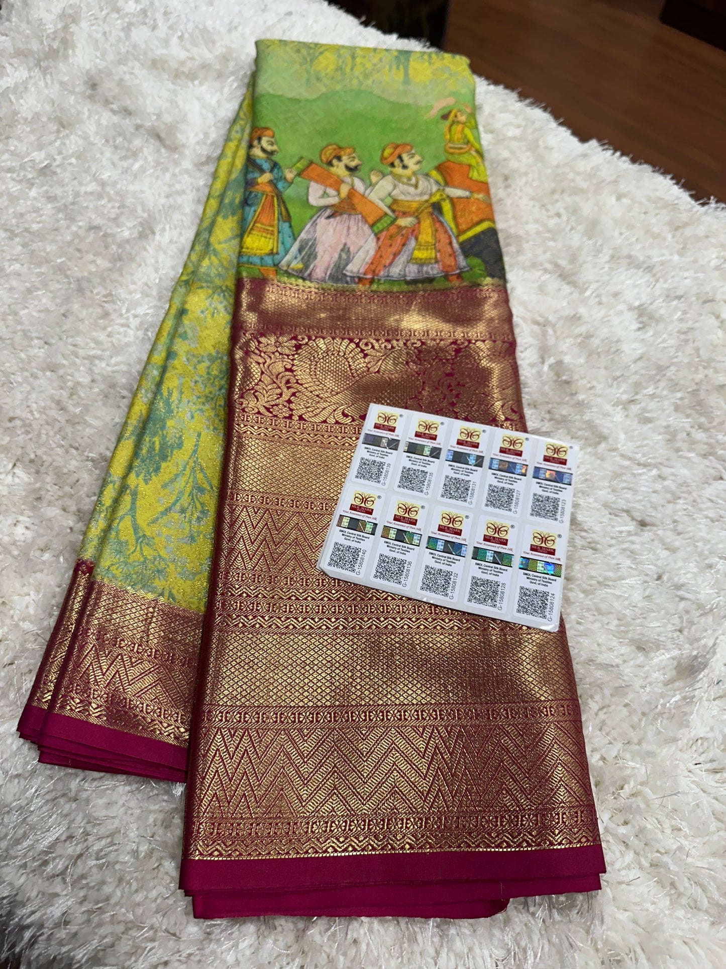 Pure digital print Kanjivaram silk sarees