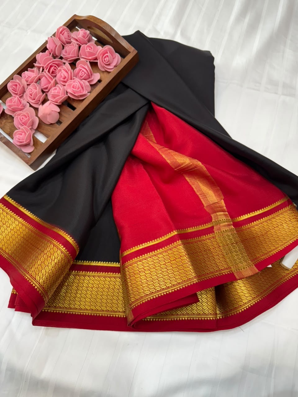 Mysore silk sarees contrast pattern