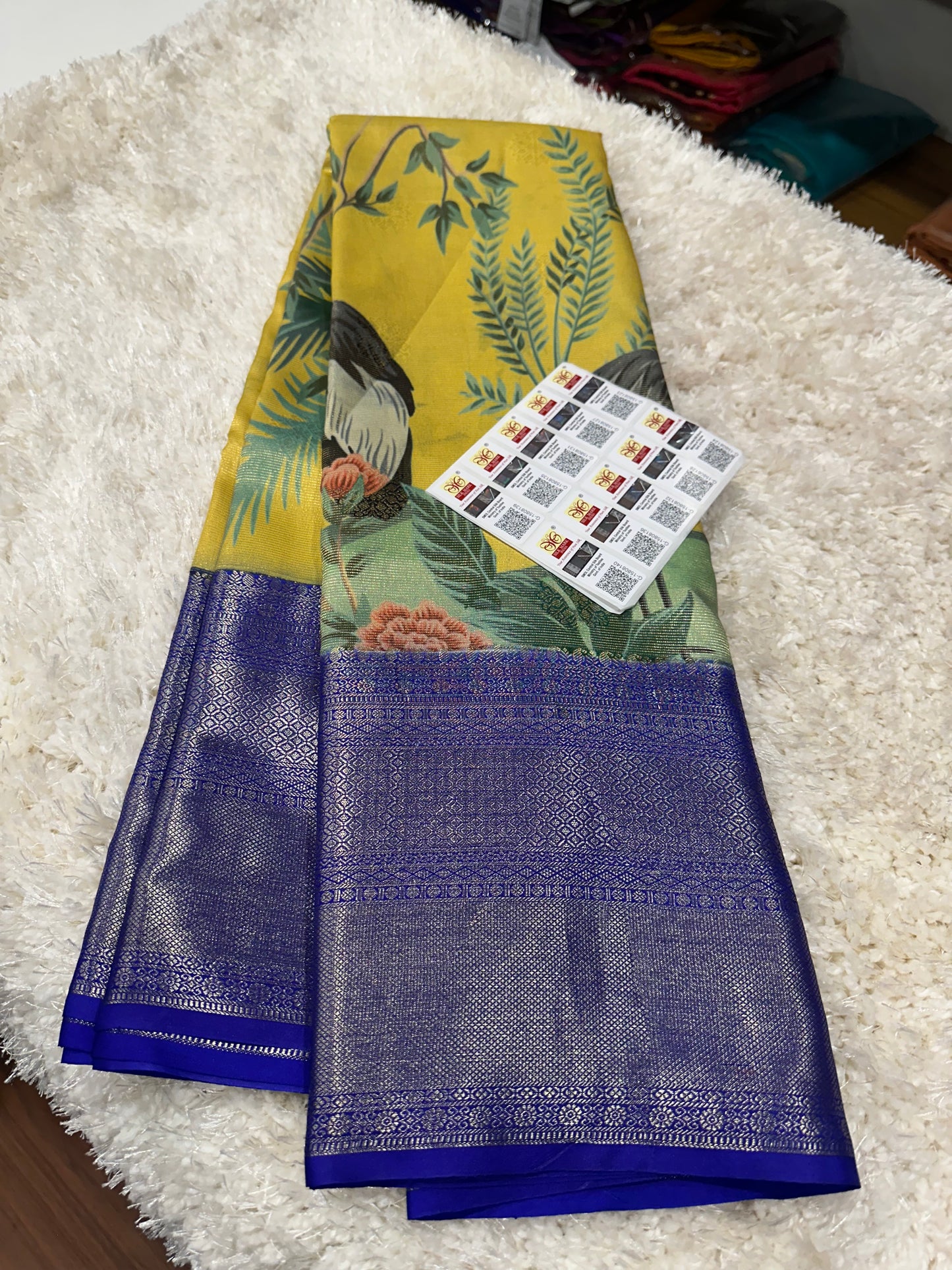 Pure digital print Kanjivaram silk sarees