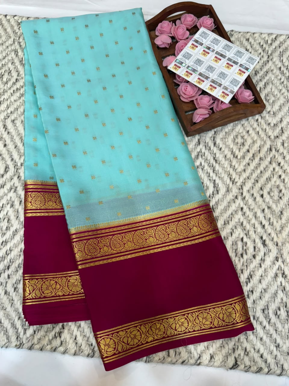 Mysore silk sarees contrast pattern
