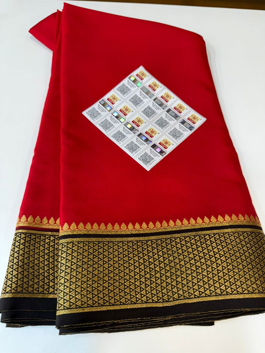 Mysore silk sarees contrast pattern