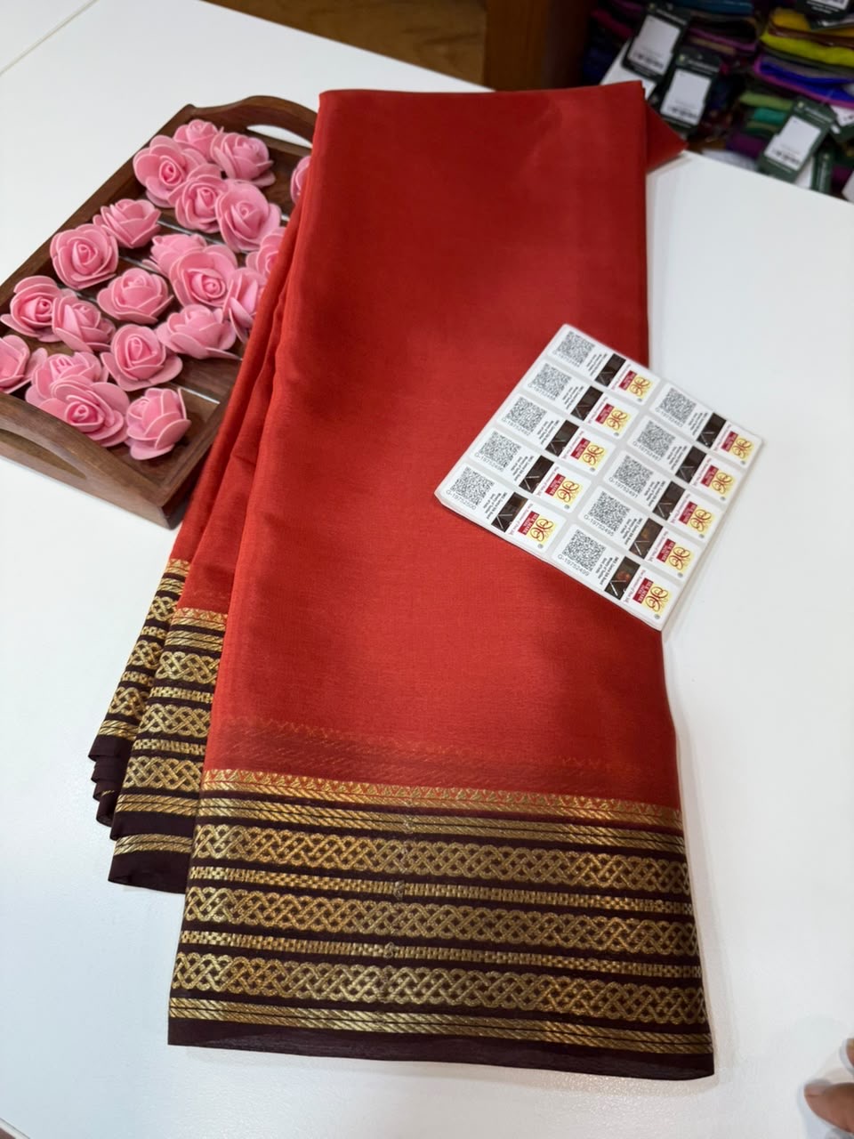Mysore silk sarees light weight pattern