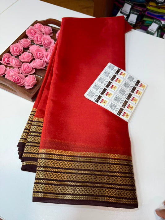 Mysore silk sarees light weight pattern