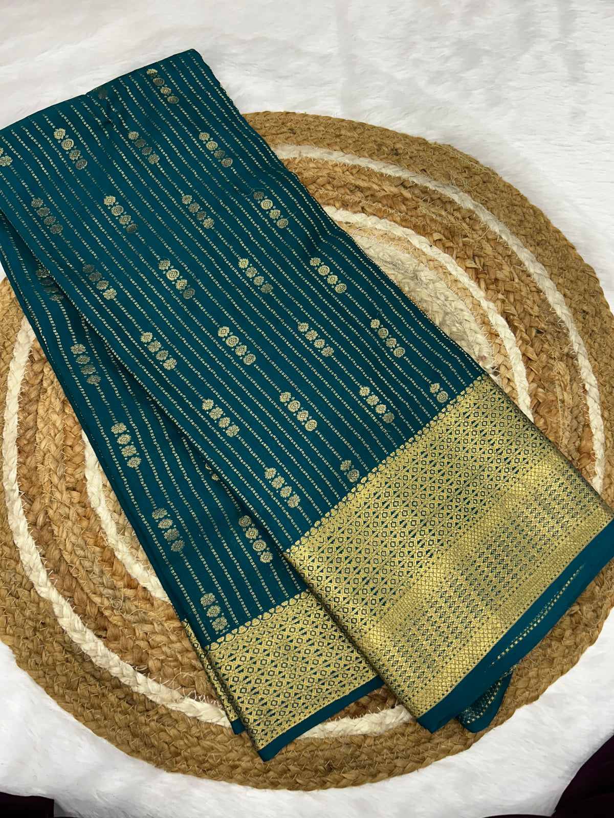 Mysore silk floral butta