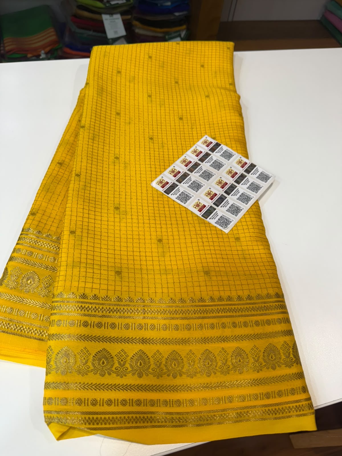 Mysore silk sarees checks pattern