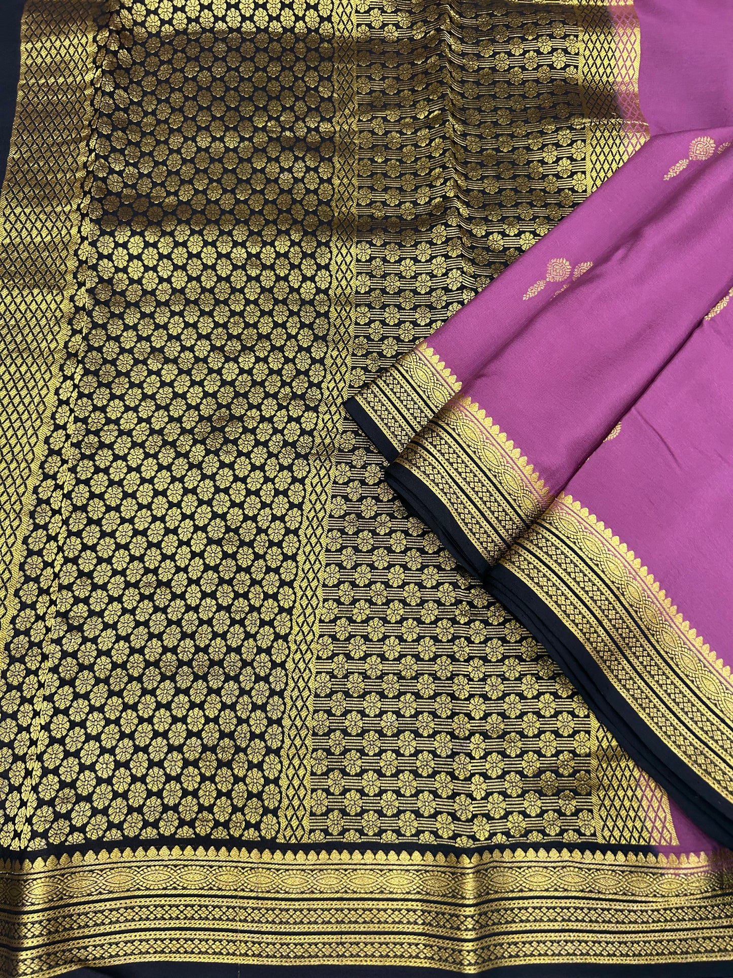 Mysore silk contrast butta