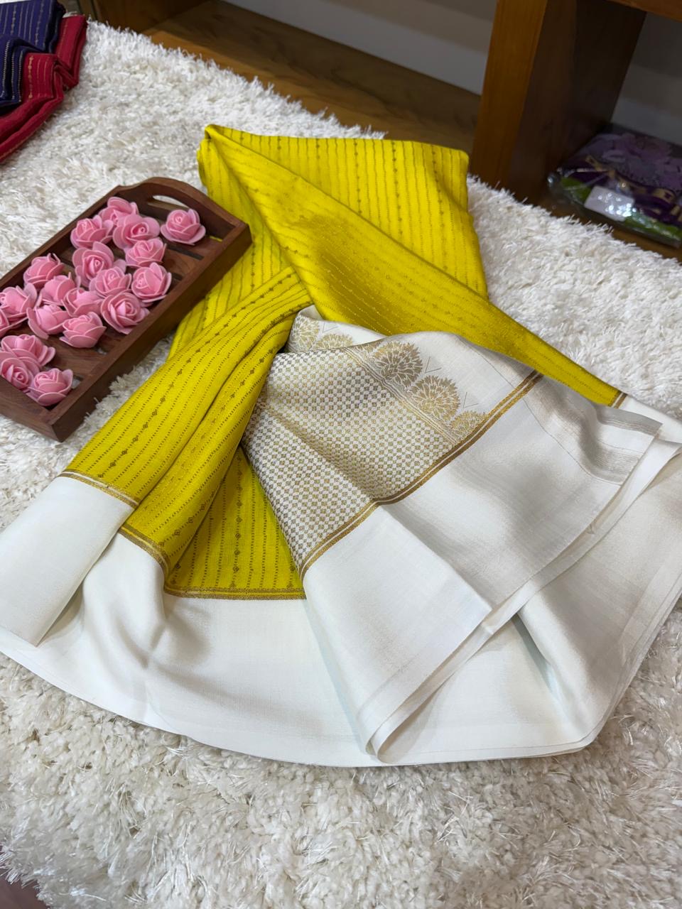 Mysore silk sarees contrast pattern