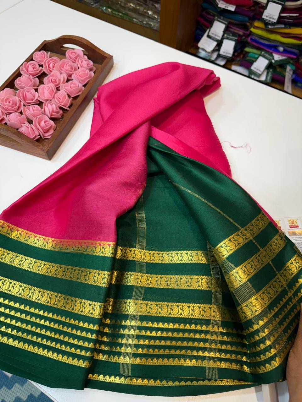 Mysore silk sarees light weight pattern